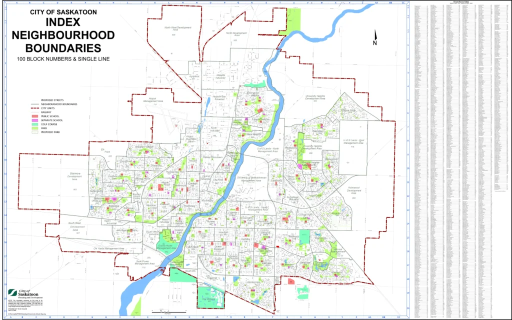 Saskatoon Neighbourhood Map