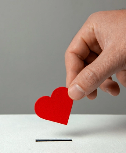 Donating a heart coin
