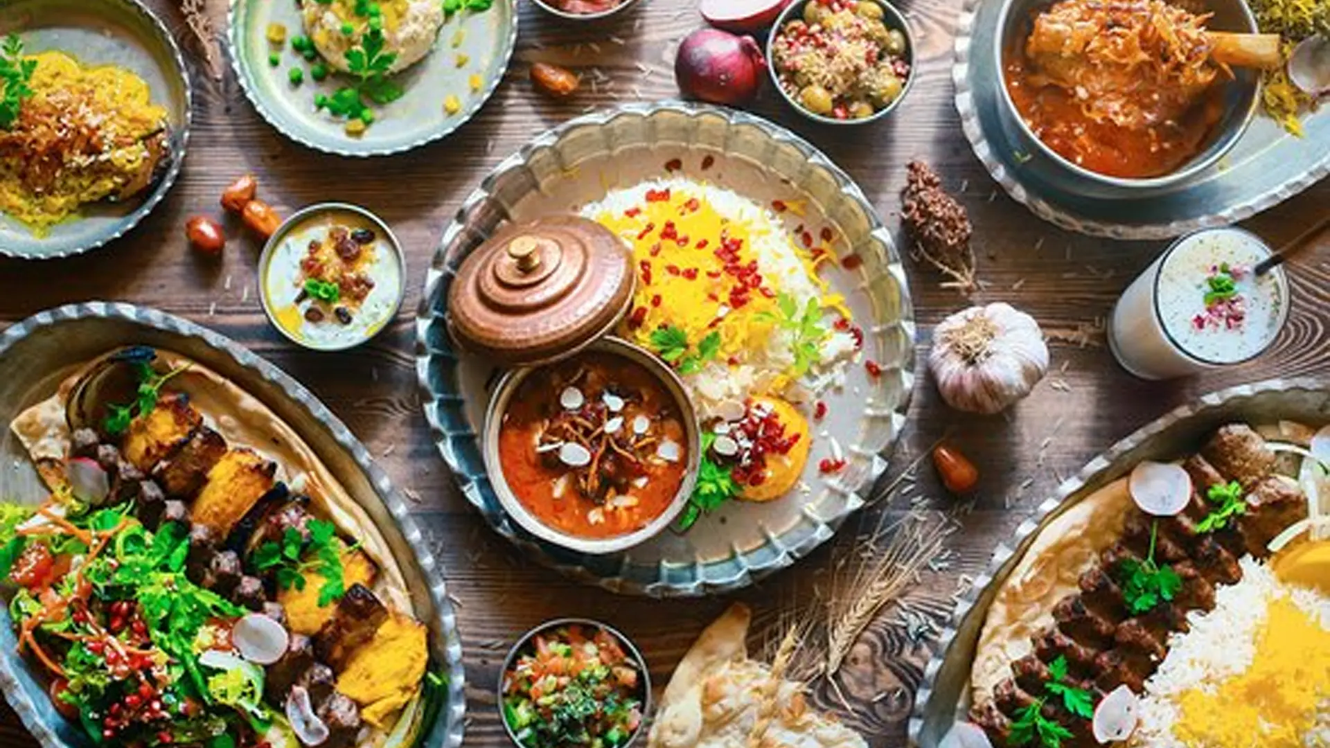 Table of Iranian dishes